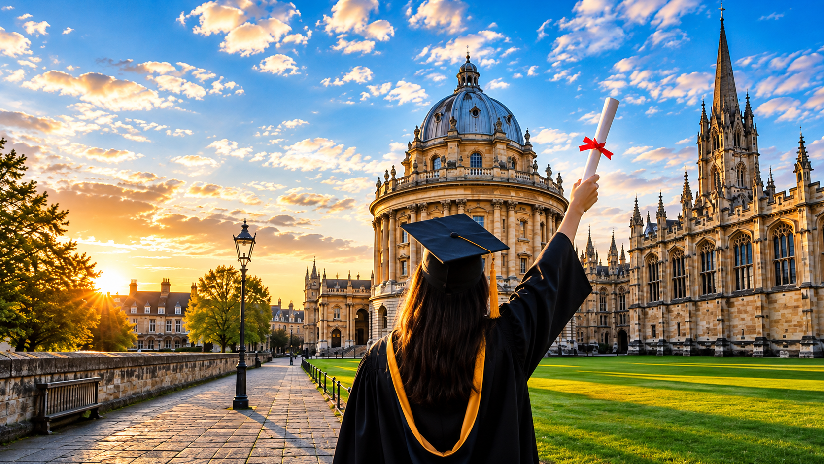 Vista Learners student celebrating graduation abroad